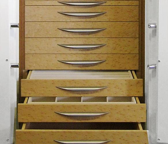 jewelry safe drawers open